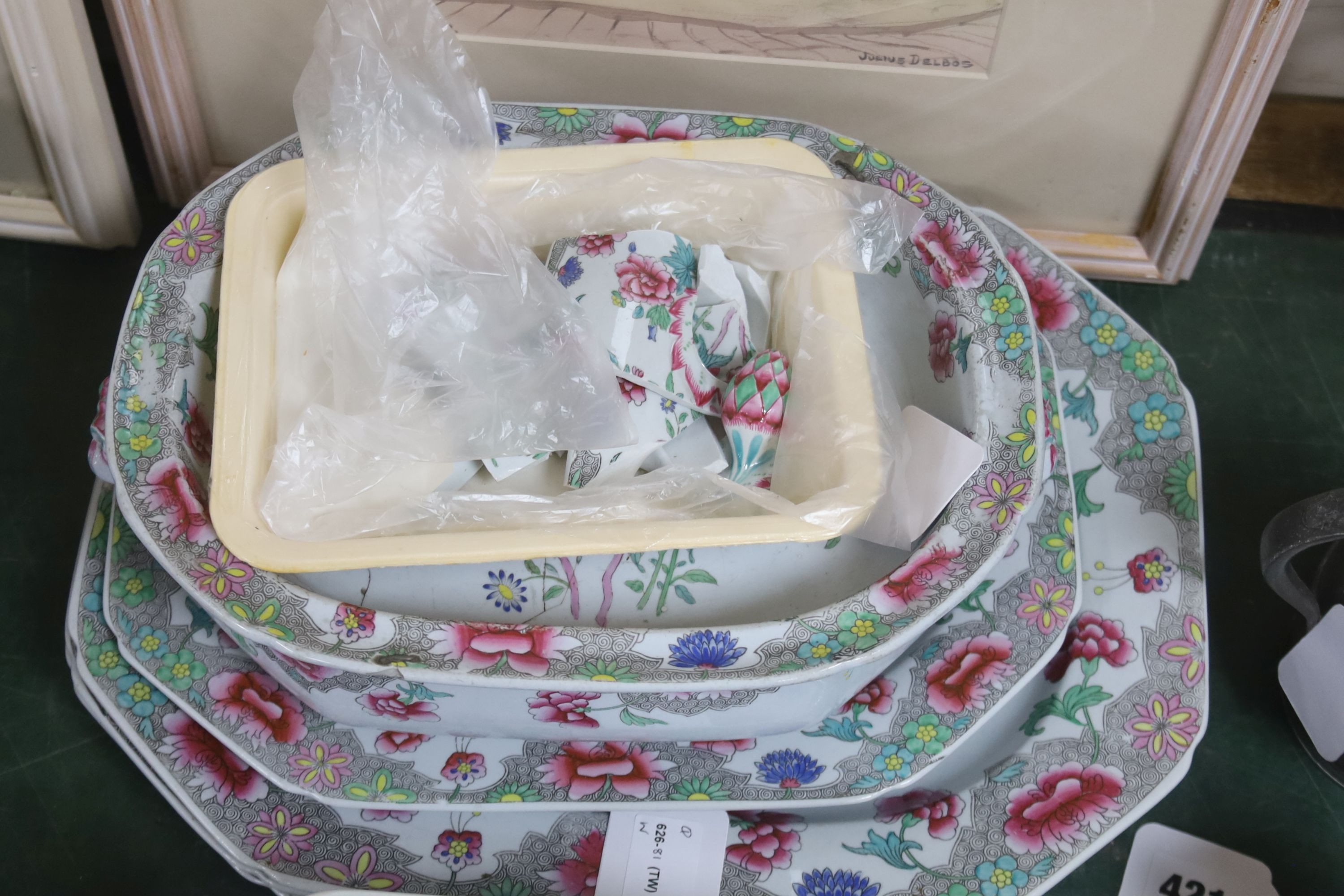 A Spode stone china floral-decorated part dinner service, c.1820